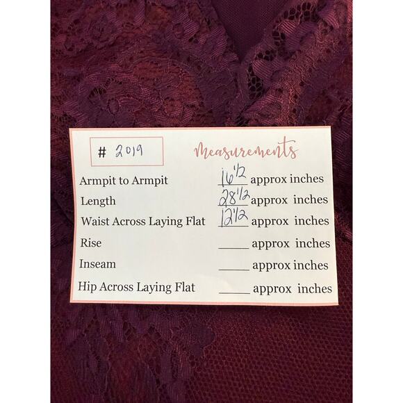 Lulus Burgandy Lace Long Sleeve Deep V-neck Bodycon Bodysuit One Piece Size M - Picture 10 of 10